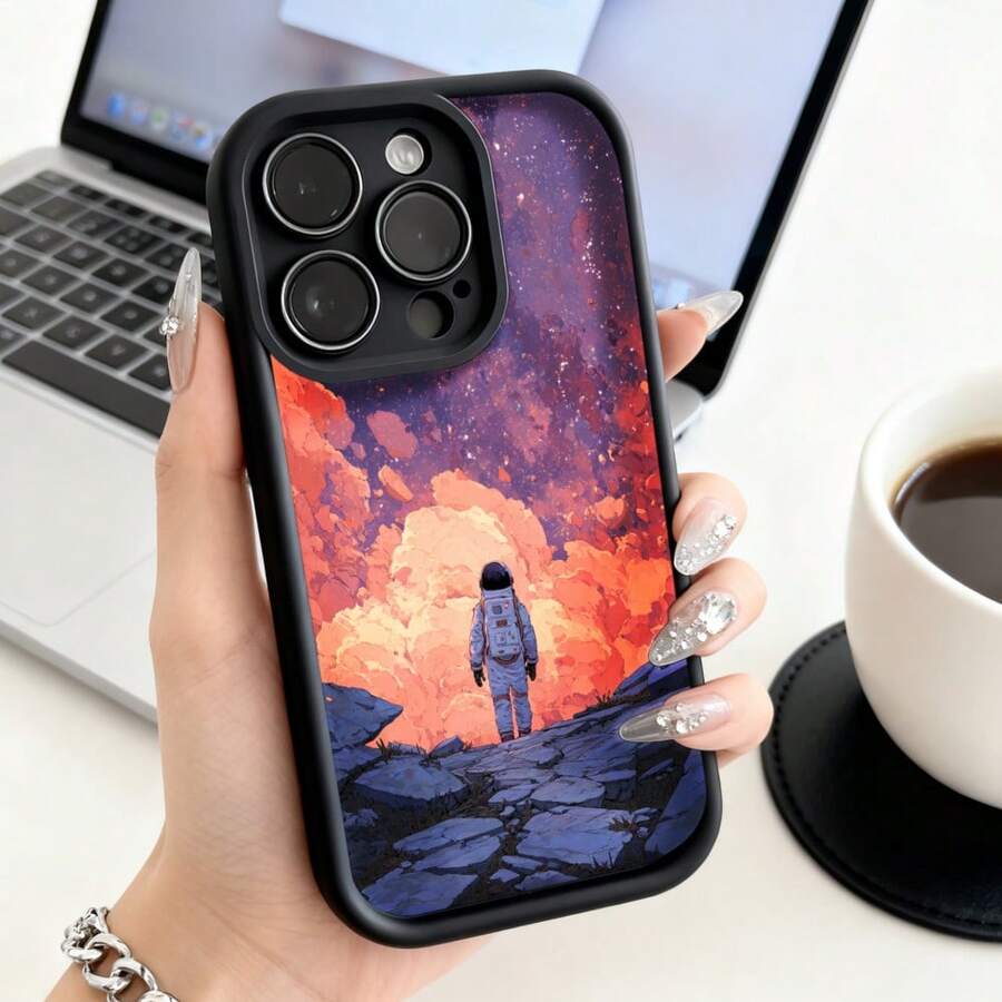 Funda de teléfono de moda, compatible con varios modelos de , y , diseño de astronauta espacial, puesta de sol y galaxia para modelos de , y , protector de teléfono, funda de pareja, regalo para novio o novia, regalo de vacaciones, este es un regalo popular para amigos o socios, adecuado para ocasiones de negocios. Duradera, resistente a las manchas y a las huellas dactilares, esta nueva funda para teléfono de hombres y mujeres es un gran regalo. - Café integral - Ver 1
