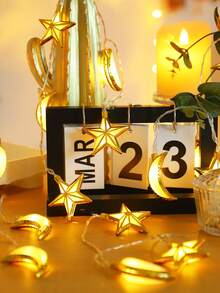 1 dây đèn trang trí hình sao, trăng, đèn lồng dài 1.5M, dây đèn trang trí hình chai dầu, đèn trang trí sự kiện ngày lễ, đèn trang trí trong nhà, dùng pin, thích hợp trang trí phòng ngủ. - Vàng - Xem 5