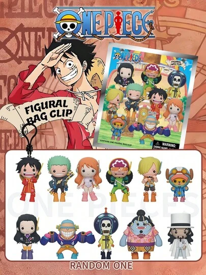  1PC Toei Animation Officially Licensed One Piece 3D Anime Character Mystery Bulk Bag Clip Keychain Solon Or Other Character Random One Cute Cartoon Style Blind Bag Keyring Adorable Decorative Bag Ornaments Anniversary Christmas New Year Festival Gifts For Friends ﻿