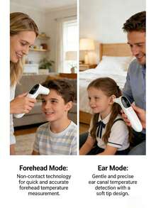 Non-Contact Handheld Mini Digital Thermometer, Quickly Measures Forehead And Ear Temperature - Multicolor - View 10