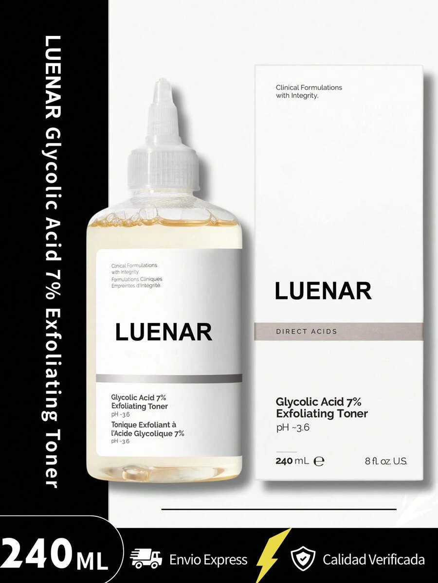 The O-rdinary Ácido Glicólico 7% Toning Solution 240ml Exfoliante Facial Tónico Sin Aceites Sin Alcohol, Regalo Perfecto de Navidad, Peeling Químico de Noche para Todo Tipo de Piel (Seca, Grasa, Sensible), Antienvejecimiento Antiimperfecciones, Minimiza Poros Ilumina Suaviza, Reparación Calmante Control de Aceite, Textura Uniforme Rostro con Brillo Limpio - 1 pieza - Ver 1