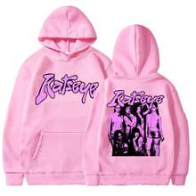 Kpop Katseye Member Classic Hoodies Korean Fashion Pop Music Aesthetic Sportwear Men Women Fleece Oversized Tracksuit Streetwear - 粉色 - 查看 7