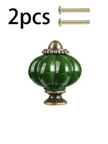 Kenop Kabinet Keramik Hijau Tua Bergaya Vintage, 1 Set Kenop Lemari, Tarikan Laci, dan Pegangan dengan Sekrup Pemasangan - Dark Green - View 15