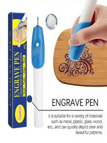 1pc Pattern DIY Carving Pen - Holiday Decor Cup Creative Design Pattern Carving Product - Navy Blue - View 6