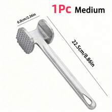 1pc/2pcs Double-Sided Tenderizer Meat Mallet, Stainless Steel & Aluminum Alloy Pounding Tenderizing Tool, Kitchen Gadgets, Outdoor Camping Barbecue Accessories - Silver - View 15