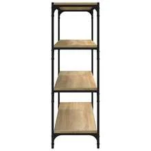 Larryhot Libreria Rovere Sonoma 100x33x100cm Legno Multistrato e Acciaio, Facile da assemblare, dall'estetica elegante e raffinata, pratica per riporre gli oggetti, la scelta ideale per l'organizzazione e la decorazione domestica - Castano - Visualizzare 5