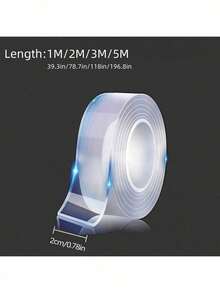 1 Set 1/2/3/5m Super Strong Double-Sided Transparent Tape, Waterproof Reusable Clear Double-Sided Adhesive Tape Suitable For Kitchen And Bathroom Items - Multicolor - View 5
