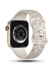 Huastonband 適用於 49mm、45mm、44mm、42mm、41mm、40mm、38mm、46mm，星光豹紋雕刻獵豹圖案防水運動矽膠腕帶，相容於 Series 11、10、9、8、7、6、5、4、3、2、1、SE，適合 ，女士黑色夏季海灘配件，父親節、教師節、度假季、畢業季禮物 - 星光色 - 查看 7