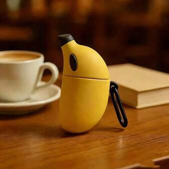 Muz Şeklinde Kulaklık Kılıfı Seti, Sevimli Çizgi Film Kulaklık Koruma Kılıfı, Şık ve Kişiselleştirilmiş, Minimalist Sanatsal Tarzda Kulaklık Kılıfı, Kulaklık Saklama Kutusu