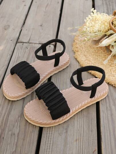 Women's Sandals, Casual Open Toe Flat Summer Shoes, Lightweight Beach Slippers, Vacation Atmosphere For Valentine's Day, Relaxed Beach Spring Shoes, Women's Open Toe Flat Sandals, Round Toe, Fisherman Style, Comfortable, Suitable For Indoor And Outdoor Casual Gatherings, Office, Home, Work, Commuting, Beach, Wedding, Outdoor, Party, Vacation And Other Occasions.