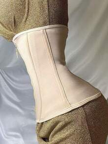 1pc Women's Fitness Training Dance Yoga Shapewear, Sports Waist Trainer Belt, Winter Hidden Daily Shaping Waist Cincher, Slim Minimalist Waist Belt, Mesh Breathable Fabric Spring - Apricot - View 3