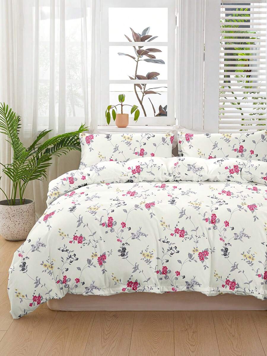 Bộ 3 ga trải giường họa tiết hoa, chất liệu microfiber cao cấp siêu mềm mại, thoáng khí, đa năng sử dụng được cả bốn mùa, có thể giặt máy, chống phai màu, không xù lông, không co rút, không nhăn, phong cách trang trí phòng ngủ Boho/Farmhouse/Modern Minimalist, dễ bảo quản, phù hợp với giường cỡ King/Queen/Full/Twin, lý tưởng cho nhà ở, ký túc xá, căn hộ, phòng khách, nhà nghỉ dưỡng và làm quà tặng. - Nhiều màu - Xem 1