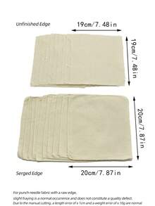 10片7.87英寸×7.87英寸预裁布料，适用于戳绣、地毯钩编等。 - 杏色 - 查看 9