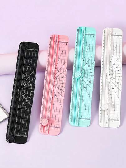 1pc A4 Mini Paper Cutter - Dual-Sided Sliding Blade, Scaled, Suitable For DIY Photos, Scrapbooking, Copy Paper, Stationery, Multiple Colors Available, Home/School/Office Use