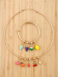 1/9pcs 3D Metal Fruit Pendant For DIY Jewelry Making, Necklace, Bracelet - Multicolor - View 12