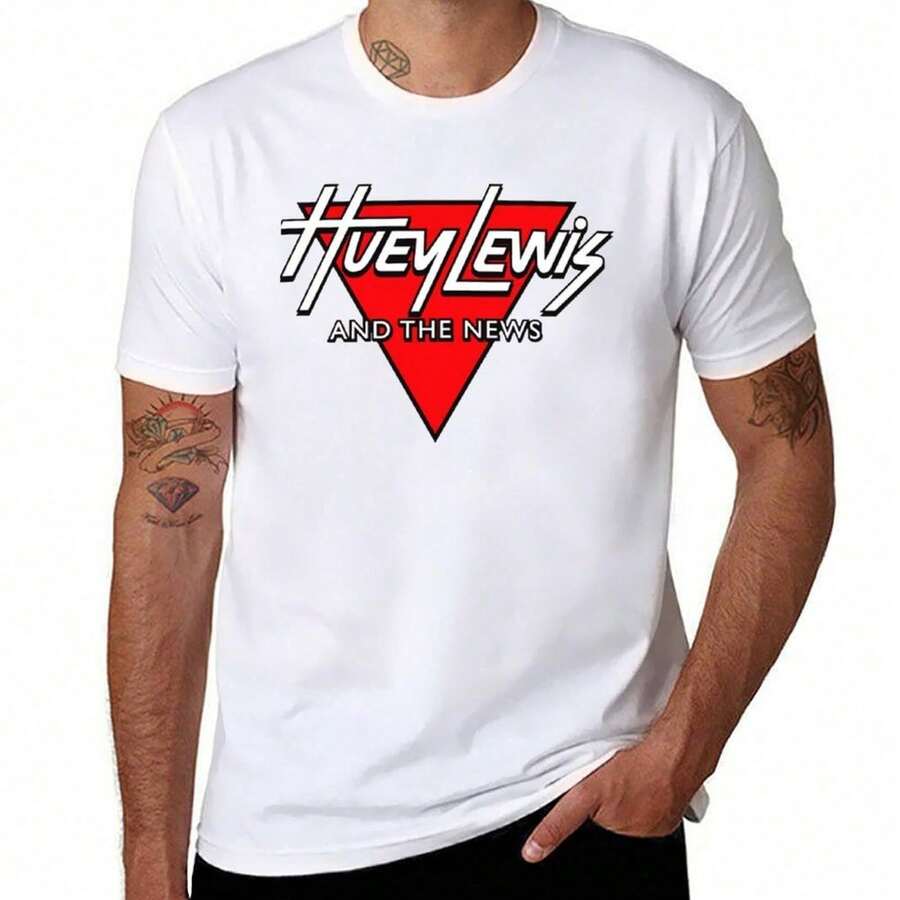Huey Lewis - Band Legend T-Shirt man t shirt cotton high quality t shirt man luxury T-Shirt - Blanc - Voir 1