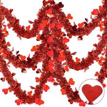 Heart-Shaped Colorful Streamer Party Decoration, Festive Atmosphere Decoration Fur Strips For Valentine's Day - Multicolor - View 3