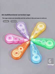 3pcs/2pcs/6pcs Correction Tape, Convenient & Quick Correction, Suitable For Students, Office Workers, Back To School Season - Multicolor - View 3
