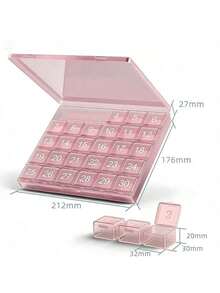 1pc 30-Slot Pill Box, 2pcs 30-Day Pill Organizer, Monthly Medication Storage Box, 30-Compartment Pill Case, Travel Monthly Medication Box, Storage Container