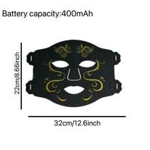LED Neck Silicone Mask, Red Light Therapy, Photon Flexible Facial Beauty Mask, Skin Care - Black - View 2