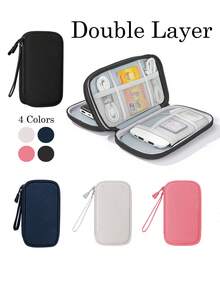 1个极简EVA数码收纳包，耳机、数据线、充电器、移动电源收纳盒，男女通用旅行必备，电子配件整理袋，适合收纳USB数据线、耳机、笔、移动电源和其他旅行用品。数据包、收纳盒、钱包、化妆包、手提包、卡包、钱包。圣诞礼物。女士礼物，男士礼物。 - 彩色 - 查看 1