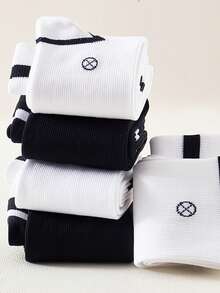 2/3 Pairs Kids/Youth Compression Calf Socks, Sports Long Socks For Fitness, Running, Jumping, Cycling, Marathon, Breathable, Moisture-Wicking, Odor-Resistant, Suitable For All Seasons, Random Colors - Black and White - View 12