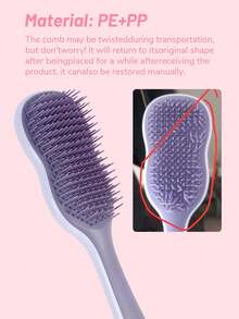 1 件装 头发梳，可梳理打结头发，自我护理头皮清洁器，解结梳，适用于天然卷发、直发、干发或湿发的解结梳，创意解结梳，适合所有发质，圆齿设计，不会刮伤头皮 - 彩色 - 查看 8