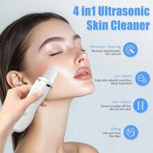 Face Scrubber & Pore Cleaner Tool, Rechargeable Blackhead Remover With 3 Modes, Waterproof Silicone Skincare Spatula For Deep Cleansing & Exfoliating, All Skin Types, White - Ideal Daily Skincare & Holiday Gift For Women - 白色 - 查看 10