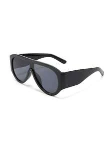1pc Mirrored Lens Fashion Glasses, Fashionable Eyewear For Travel & Driving, 2025 New Design - Multicolor - View 4