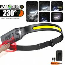 1pc LED Headlamp With Sensor, Rechargeable, Super Bright Flashlight - Multicolor - View 10