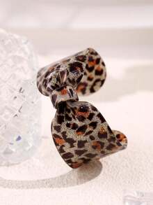 Autumn/Winter Leopard Print Bow Bangle, Y2K Style Asymmetrical Geometric Resin Layered Bracelet, Fashion Daily Party Gift - Multicolor - View 5