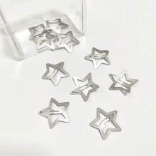 20pcs Silver Star Hair Clips | Y2K Metal Snap Grip Claws | Retro 2000s Hair Accessories For Women Girls School Party - 20 CÁI - Xem 5