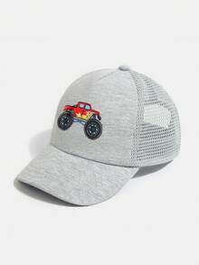 1pc Monster Truck & Tractor Print Kids Mesh Cap, Unisex, Suitable For Back To School, Casual Outdoor Wear - 1PC - View 11