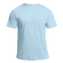 Set Of 3 Men's Basic Plain T-Shirts, 100% Cotton, 30.1 Mm - 黑色/灰色/淺藍色 - 查看 4