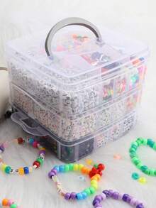 Acrylic Letter Beads Round Beads Includes Bucket Beads Soft Clay Friendship Bracelet Jewelry Making Kit 4x7mm