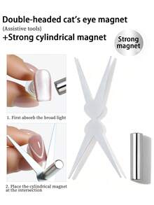 7pcs Cat Eye Nail Art Magnet Tool Set, French Cat Eye Heart Shaped Nail Magnet, Cat Eye Gel Polish Magnet Stick, Nail Art Supplies For Creating Various Cat Eye Effects - Multicolor - View 6
