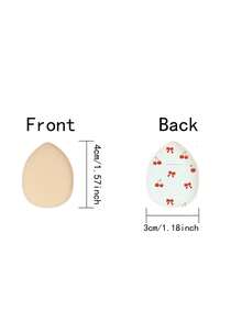 5/10/15/30 Mini Triangle Makeup Sponges, Cherry And Bow Pattern, Waterproof PU Makeup Sponge, Suitable For Foundation And Concealer, Suitable For All Skin Types, Women's Makeup Sponges - Multicolor - View 6
