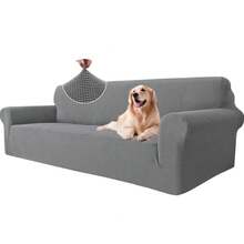 CYCMACO Sofa Cover 1/2/3/4 Seater With Armrest, Stretch Sofa Cover Non-Slip, Modern Sofa Cover For Dogs Pets, Breathable Couch Cover With Elastic Bottom - Light Grey - View 11