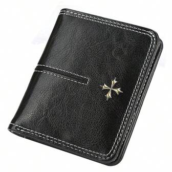  1pc Baellerry Ultra-Thin Women's Wallet, Mini Trifold Wallet, Button Closure Card Holder, Suitable For Daily Use, Multiple Card Slots, Secure Clasp, Fashionable & Luxurious Clutch & Coin Purse
