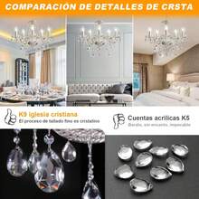 Lámpara de techo moderna, Lámparas de cristal de 5 luces, Adecuada para decoración de techo interior en sala de estar, Dormitorio, Cocina, Comedor (Blanco) - luz blanca - Ver 2