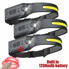 1pc LED Headlamp With Sensor, Rechargeable, Super Bright Flashlight - Multicolor - View 2
