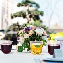 KesaPlan 100 Pcs Disposable Stemless Glasses 12oz Crystal Plastic Wine Glasses Clear Classic Cup For Meeting Weddings Birthdays Cocktail Christmas Party Supplies - 透明-100個-12盎司 - 查看 2