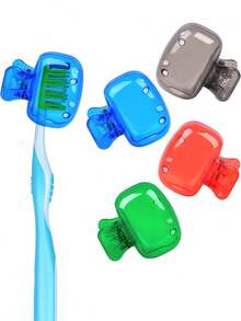 10/5/1支装牙刷盒旅行套，防尘牙刷头保护套，便携式夹子设计，适合商务旅行/居家/露营（产品在运输过程中可能因碰撞或挤压而损坏。如果您介意，请谨慎购买。） - 彩色 - 查看 7