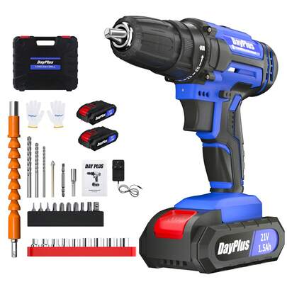 Royalswill 21V Cordless Drill, Handheld Screwdriver Drill Kit, 25+1 Torque Setting 1.5AH Li-Ion Battery And Rapid Charger, 2-Position Combination Hammer Lock 3/8'' Chuck Driver Kit Carrying Case