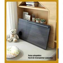 Escritorio portátil para cama sofá escritorio de regazo portátil soporte para laptop pequeña mesa de cama plegable ajustable para computadora portátil y escritura mesa de bandeja de cama Negro - Multicolor - Ver 7