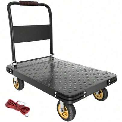 Carrito de Plataforma para Camión,45*70*80CM Carro de Plataforma Plegable con Ruedas Giratorias,Capacidad de Carga 200 KG,Adecuado para Uso en Almacenes,Mudanzas,Compras,Hogar y Oficina(Negro)