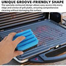 TonGass Paquete de 2 Esponjas de Limpieza 12207 y 1 Paquete de Raspador de Parrilla para Parrillas Interiores George Foreman y la Mayoría de Otras Parrillas Interiores con Ranuras, Esponja de Reemplazo y Raspador para Limpieza - Multicolor - Ver 4