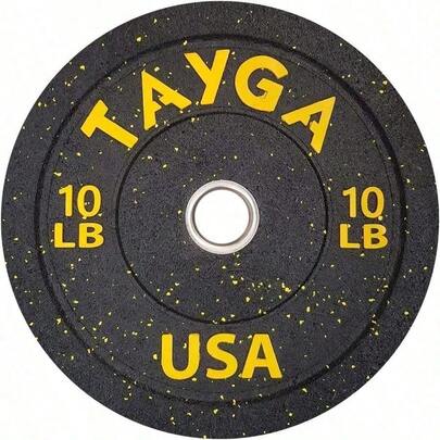 Tayga par de Discos Bumper hi Temp Cubiertos de Caucho Amarillo - Negro en LB