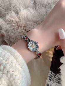 1pc Women's Elegant Gold High-Quality Fashion Quartz Watch Suitable For Daily Wear And Holiday Gifts - 銀色 - 查看 7