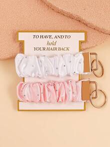 1张卡片式弹性钥匙扣，适合作为礼物送给女士、家人，也适合节日、派对等场合，弹簧钥匙圈腕带钥匙链，礼品 - 彩色 - 查看 5